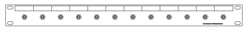 SMA-12-fach Patchpanel-1HE