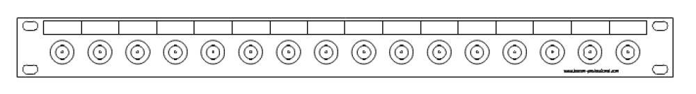 BNC-16-fach Patchpanel-1HE