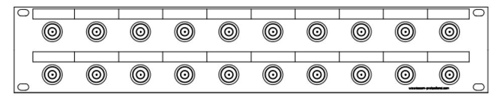 N-20-fach Patchpanel-2HE